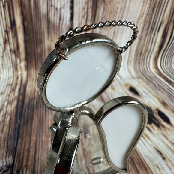 Vintage Stained Glass Angel Holding Candle Purple Blue Sun Catcher Free Standing - Picture 9 of 13